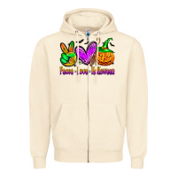 Sandshell peace love halloween Zipper Hoodie - Zillion Design Studio