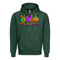 Sports Green peace love halloween Zipper Hoodie - Zillion Design Studio