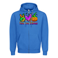 True Royal peace love halloween Zipper Hoodie - Zillion Design Studio