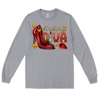 Heather Grey birthday diva Long Sleeve Tee - texasbilliewilder