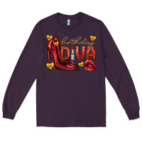 Plum birthday diva Long Sleeve Tee - texasbilliewilder