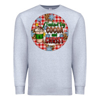 Heather Grey christmas fueled by cocoa and christ ornament Premium Sweatshirt - Artiststas