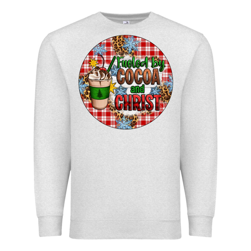 Christmas Fueled By Cocoa And Christ Ornament Premium Sweatshirt by Artiststas | Teevron
