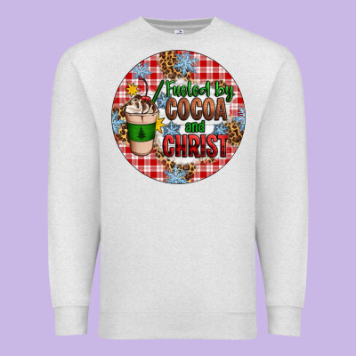 Christmas Fueled By Cocoa And Christ Ornament Premium Sweatshirt Designed By Artiststas