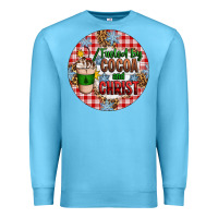Ocean Blue christmas fueled by cocoa and christ ornament Premium Sweatshirt - Artiststas