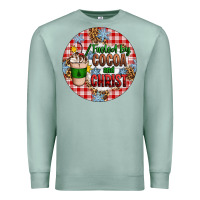 Seafoam christmas fueled by cocoa and christ ornament Premium Sweatshirt - Artiststas