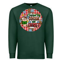 Sports Green christmas fueled by cocoa and christ ornament Premium Sweatshirt - Artiststas