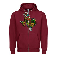 Burgundy christmas texas Zipper Hoodie - RanaPortraitStore