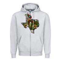 Heather Grey christmas texas Zipper Hoodie - RanaPortraitStore