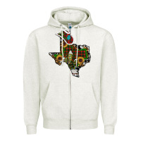 Oatmeal Heather christmas texas Zipper Hoodie - RanaPortraitStore