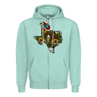 Seafoam christmas texas Zipper Hoodie - RanaPortraitStore