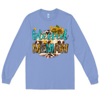 Colony Blue blessed memaw with sunflowers Long Sleeve Tee - texasbilliewilder