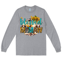 Heather Grey blessed memaw with sunflowers Long Sleeve Tee - texasbilliewilder