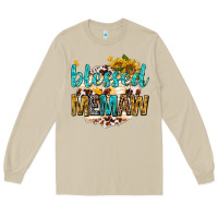 Mushroom blessed memaw with sunflowers Long Sleeve Tee - texasbilliewilder