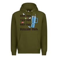 Army Green one fish two fish red fish boujee fish Premium Hoodie - MaliasSmallBusiness