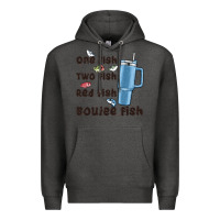 Charcoal Heather one fish two fish red fish boujee fish Premium Hoodie - MaliasSmallBusiness