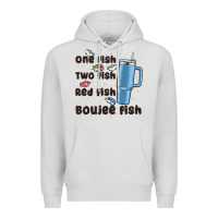 Dove Grey one fish two fish red fish boujee fish Premium Hoodie - MaliasSmallBusiness