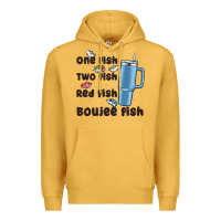 Mustard one fish two fish red fish boujee fish Premium Hoodie - MaliasSmallBusiness