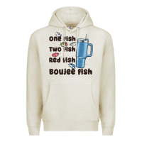 Oatmeal Heather one fish two fish red fish boujee fish Premium Hoodie - MaliasSmallBusiness