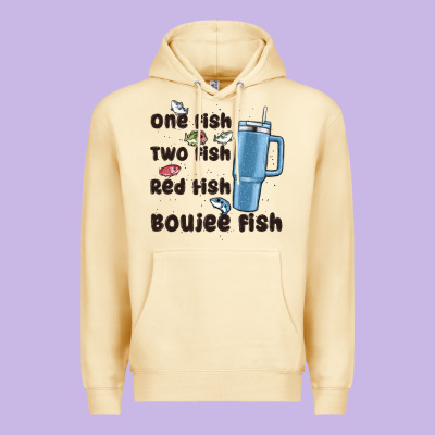 One Fish Two Fish Red Fish Boujee Fish Premium Hoodie Designed By Maliassmallbusiness