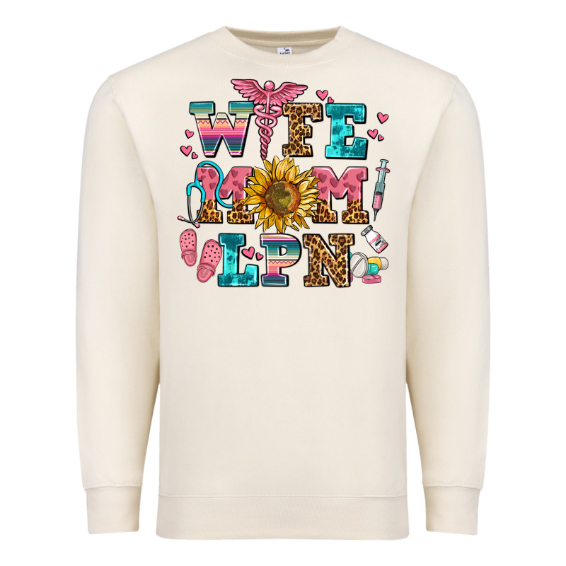 Wife Mom Lpn Premium Sweatshirt by AdoDesignShop | Teevron