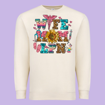 Wife Mom Lpn Premium Sweatshirt Designed By Adodesignshop
