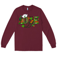Burgundy st patricks day love nurse Long Sleeve Tee - RanaPortraitStore