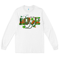 White st patricks day love nurse Long Sleeve Tee - RanaPortraitStore