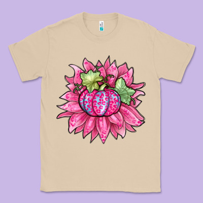 Sunflower Pumpkin Breast Cancer Classic Tee Designed By Zillion Design Studio