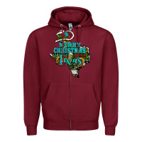 Burgundy merry christmas texas Zipper Hoodie - RanaPortraitStore