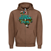 Chestnut merry christmas texas Zipper Hoodie - RanaPortraitStore