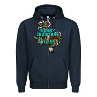 Navy merry christmas texas Zipper Hoodie - RanaPortraitStore
