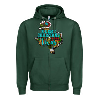 Sports Green merry christmas texas Zipper Hoodie - RanaPortraitStore