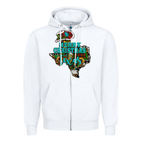 White merry christmas texas Zipper Hoodie - RanaPortraitStore