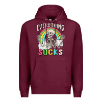 Burgundy everything sucks Premium Hoodie - MaliasSmallBusiness