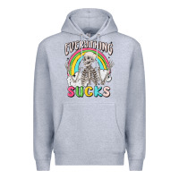 Heather Grey everything sucks Premium Hoodie - MaliasSmallBusiness