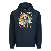 Navy everything sucks Premium Hoodie - MaliasSmallBusiness