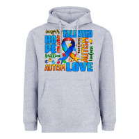 Heather Grey autism  words Heavyweight Hoodie - AdoDesignShop