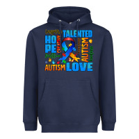 Navy autism  words Heavyweight Hoodie - AdoDesignShop