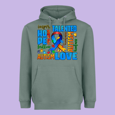 Autism  Words Heavyweight Hoodie Designed By Adodesignshop