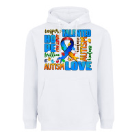 White autism  words Heavyweight Hoodie - AdoDesignShop
