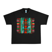 Black serape aztec leopard and turquoise glitter with gemstone brushstroke Urban Heavy Tee - Artiststas