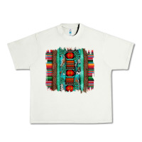 Serape Aztec Leopard And Turquoise Glitter With Gemstone Brushstroke Urban Heavy Tee | Teevron