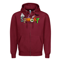 Burgundy halloween spooky Zipper Hoodie - Zillion Design Studio