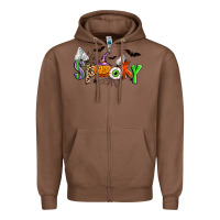 Chestnut halloween spooky Zipper Hoodie - Zillion Design Studio