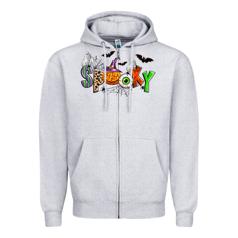 Halloween Spooky Zipper Hoodie by Zillion Design Studio | Teevron