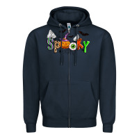 Navy halloween spooky Zipper Hoodie - Zillion Design Studio