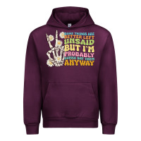 Mauve Wine some things are better left unsaid Urban Hoodie - MaliasSmallBusiness