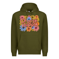 Army Green choose happy Premium Hoodie - MaliasSmallBusiness
