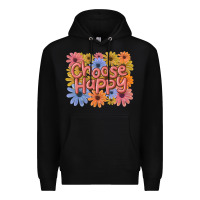 Black choose happy Premium Hoodie - MaliasSmallBusiness